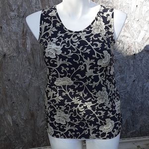 Rafaella Silk Floral Tank Top Size 6